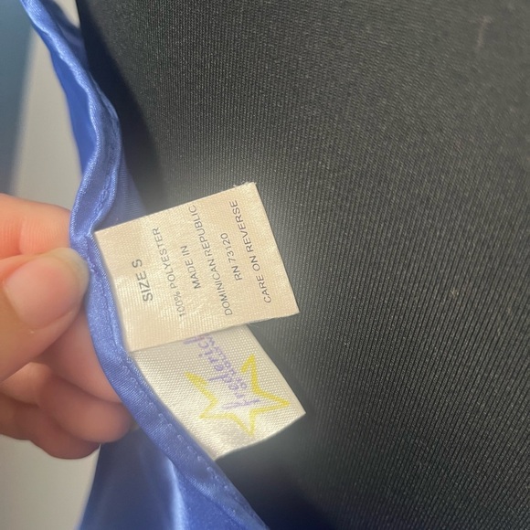 Vintage Fredrick’s of Hollywood Blue Satin mini tie up slip dress size small - Picture 5 of 7